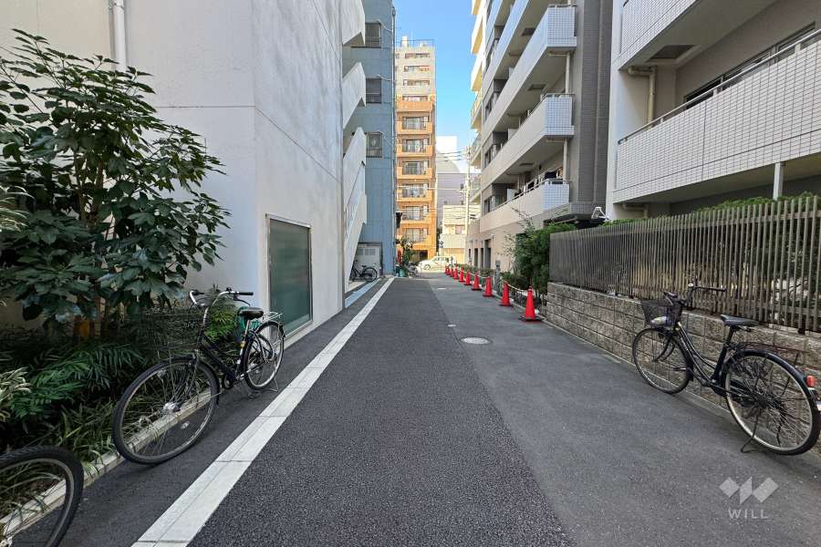 敷地南側の前面道路（東側から）