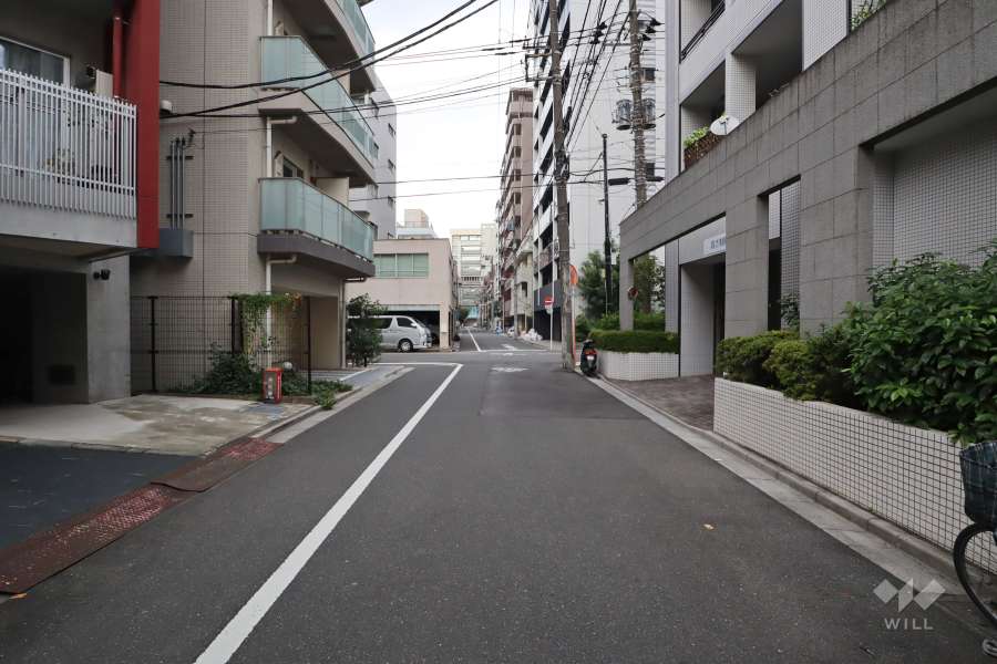 敷地西側の前面道路