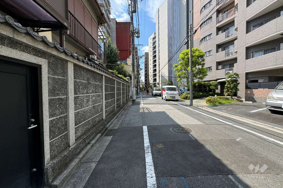敷地の東側前面道路（北側から）