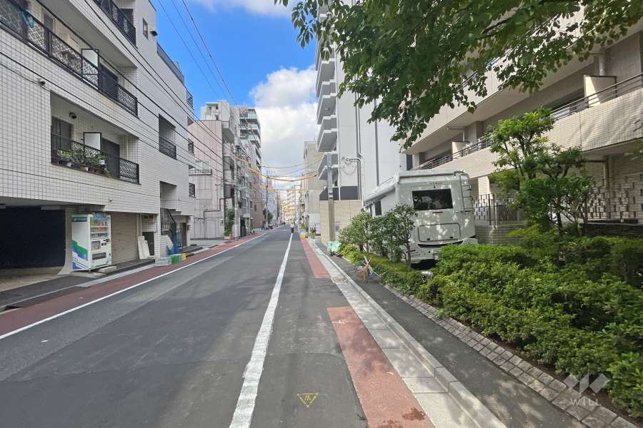 敷地南側の前面道路（東側から）