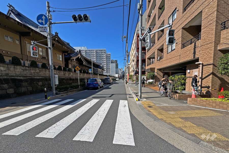 敷地の南側前面道路（東側から）