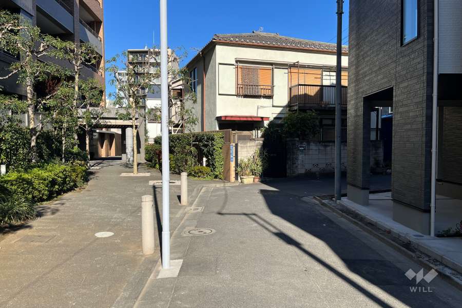 敷地の東側前面道路（南側から）