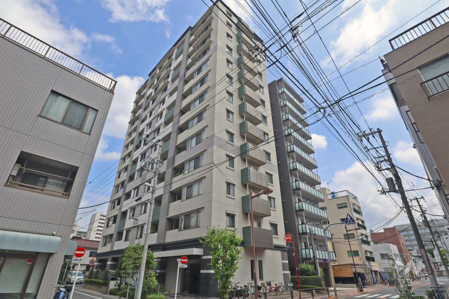 レクセルマンション上野入谷の外観（南西側から）