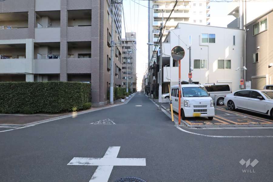 敷地東側の前面道路(南側から)