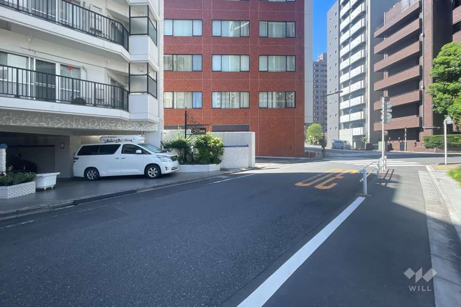 敷地西側の前面道路