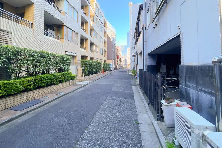 敷地の東側前面道路（南側から）