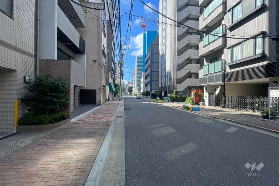 敷地西側の前面道路　