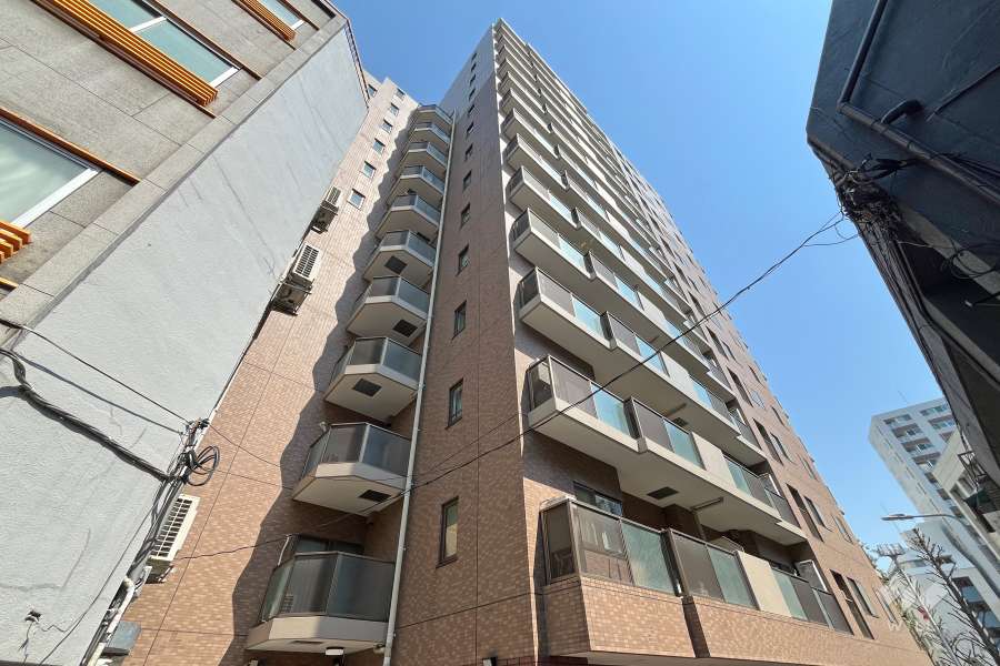 朝日上野マンションの外観（南西側から）　