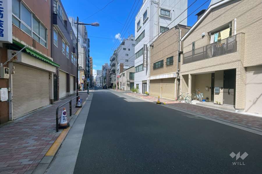 敷地の西側前面道路（南側から）