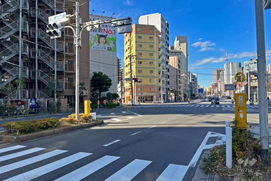 敷地北側の前面道路（東側から）