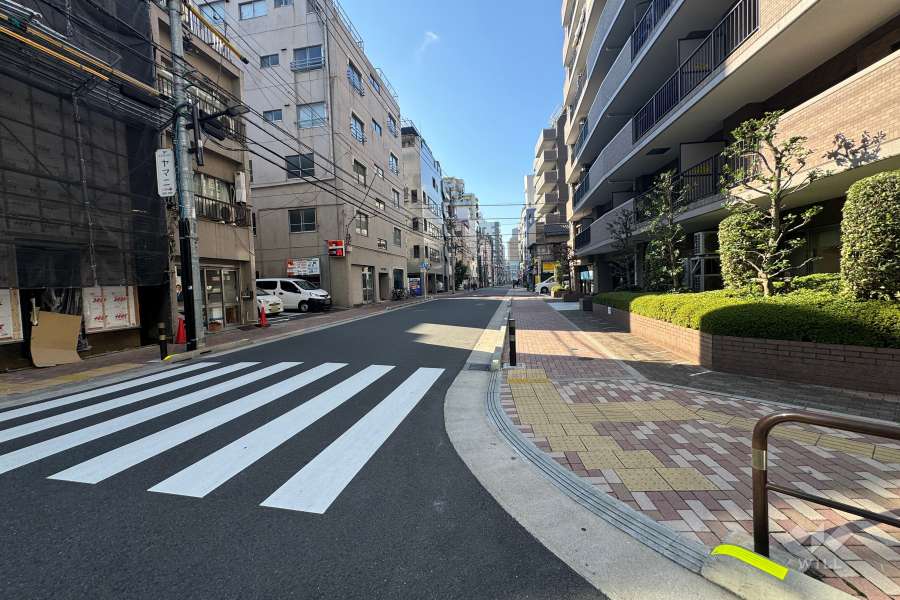敷地南側の前面道路（東側から）