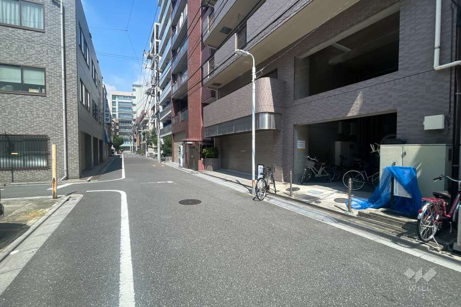 敷地の西側前面道路（南側から）
