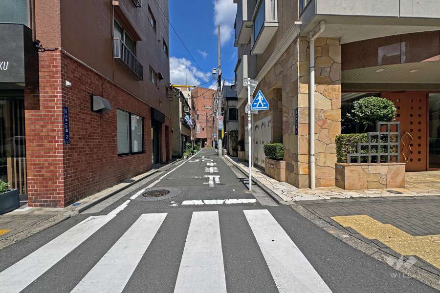 敷地西側の前面道路（南側から）