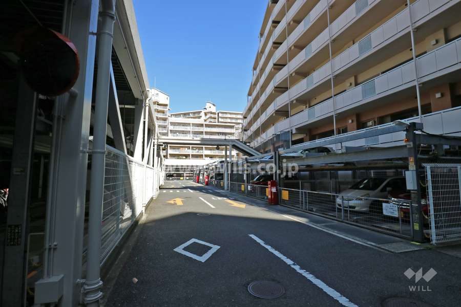 敷地内駐車場の屋上にある広場