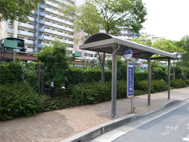 杜のまちの敷地北側にあるバス停