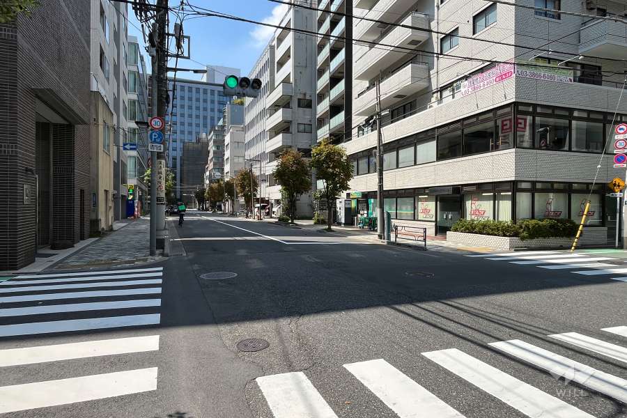 敷地の北側前面道路（東側から）