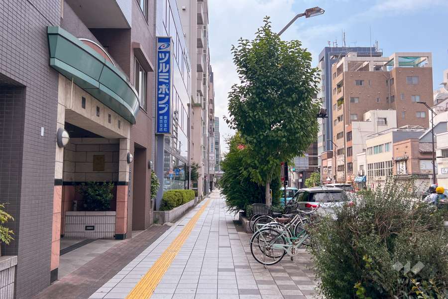 敷地北側の前面道路（東側から）