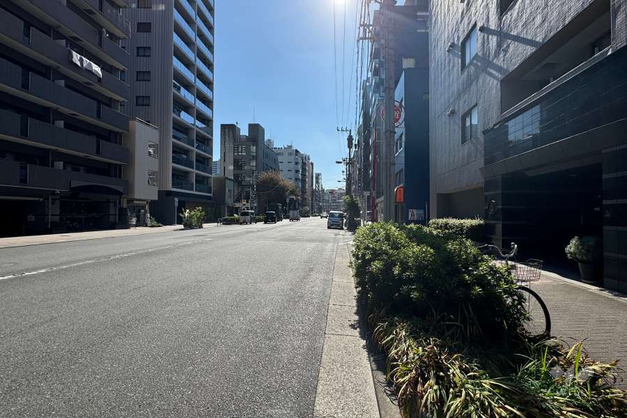 敷地東側の前面道路