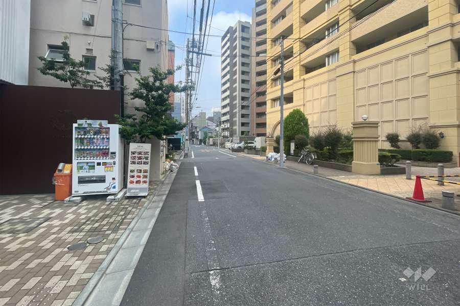 敷地の東側前面道路（北側から）