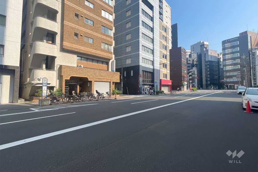 敷地の西側前面道路（北側から）