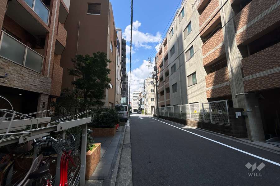 敷地の北側前面道路（東側から）