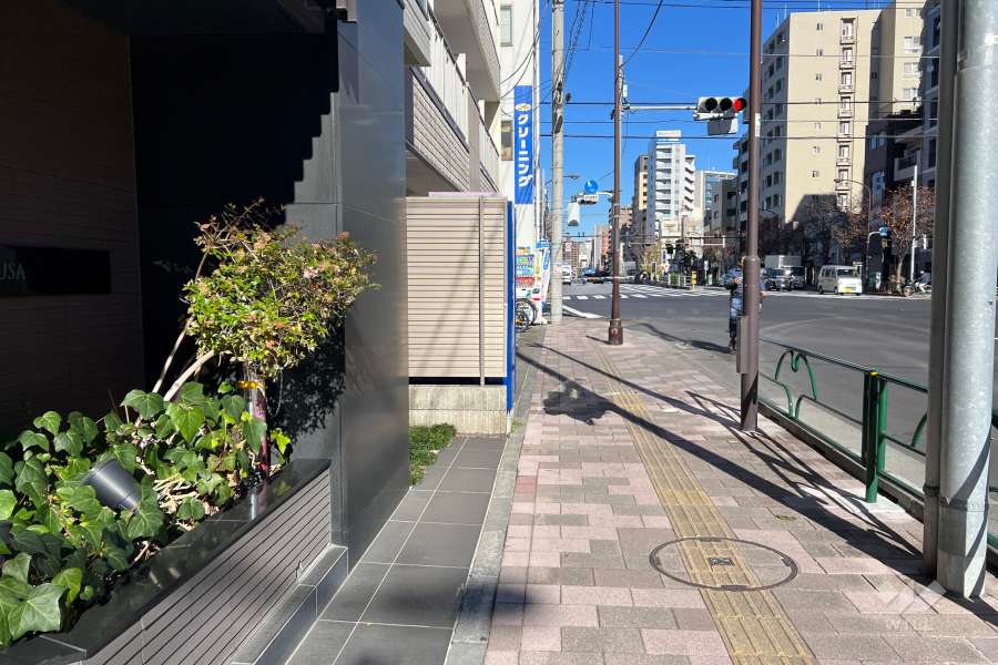 敷地の東側前面道路（南側から）