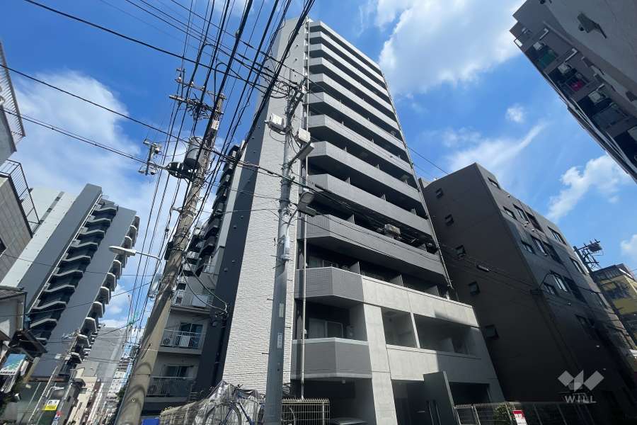 エルフラット入谷の外観（南西側から）