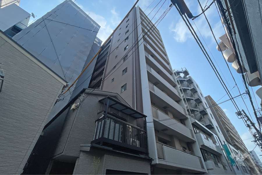 日神パレステージ田原町の外観（北西側から）