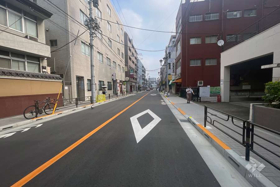 敷地の西側前面道路（南側から）