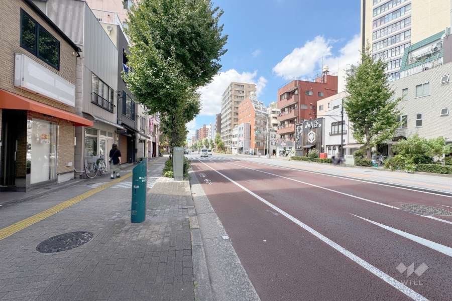 敷地南側の前面道路（東側から）