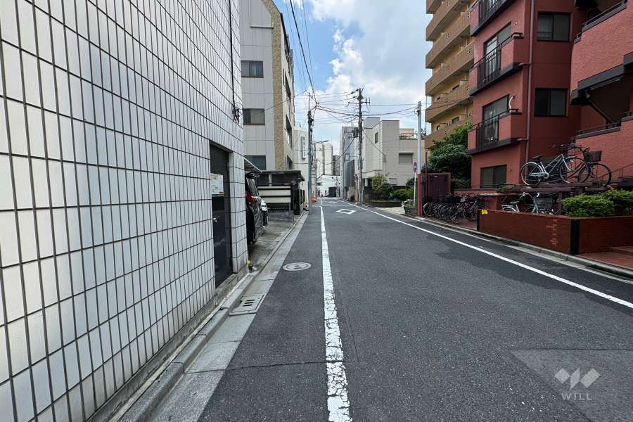 敷地北側の前面道路（西側から）