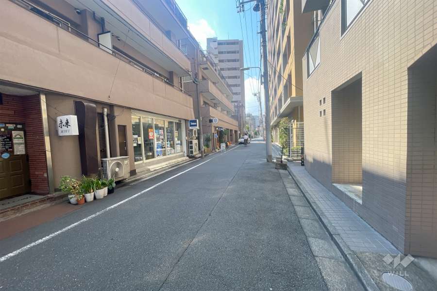 敷地北側の前面道路（東側から）