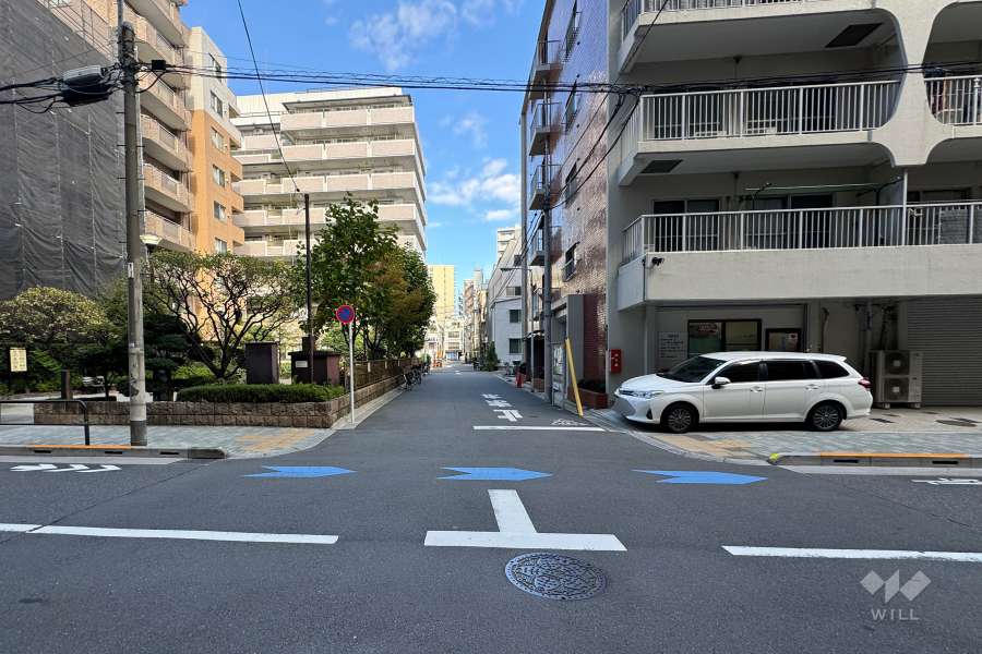 敷地の西側前面道路（南側から）