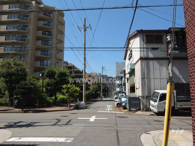 敷地北側の前面道路（東側から）