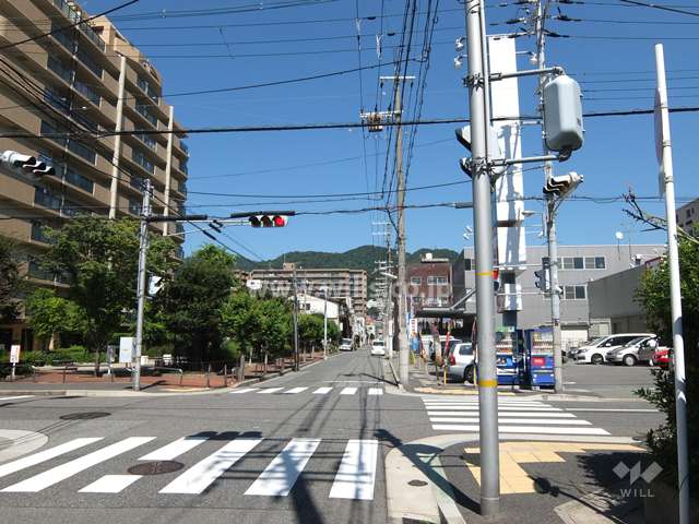 敷地東側の前面道路（南側から）