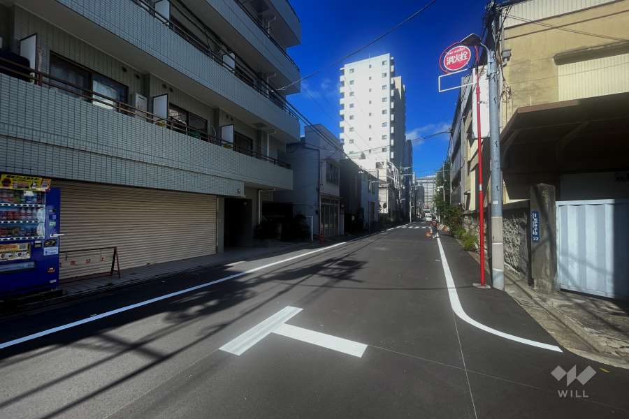 敷地の北側前面道路（東側から）