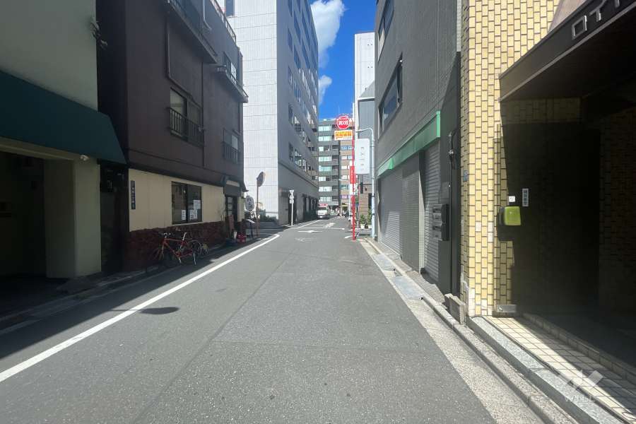 敷地の南側前面道路（東側から）