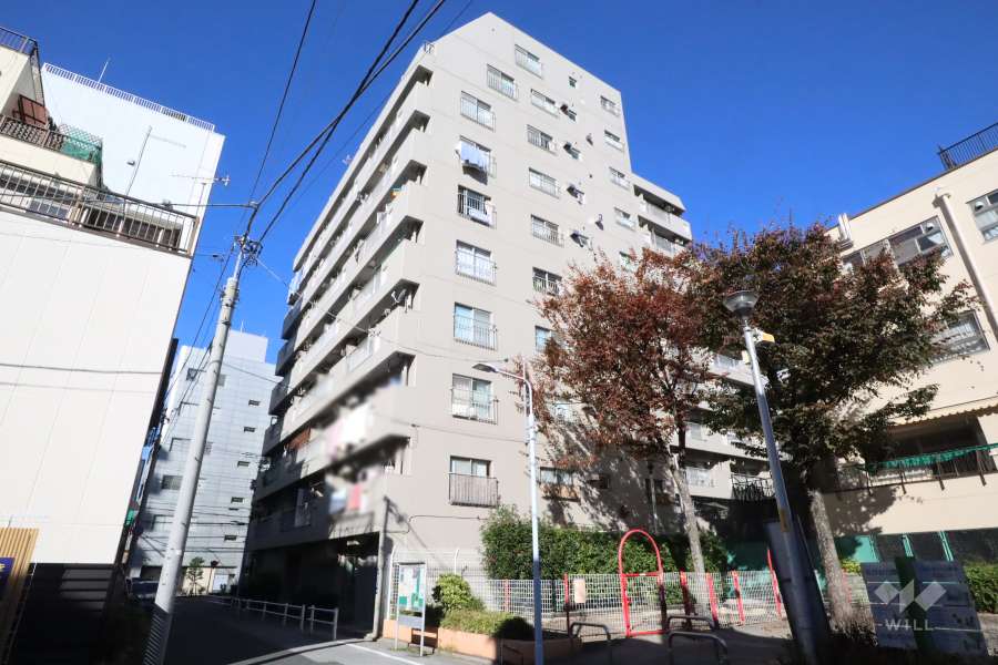 入谷松が谷マンションの外観(南東側から)
