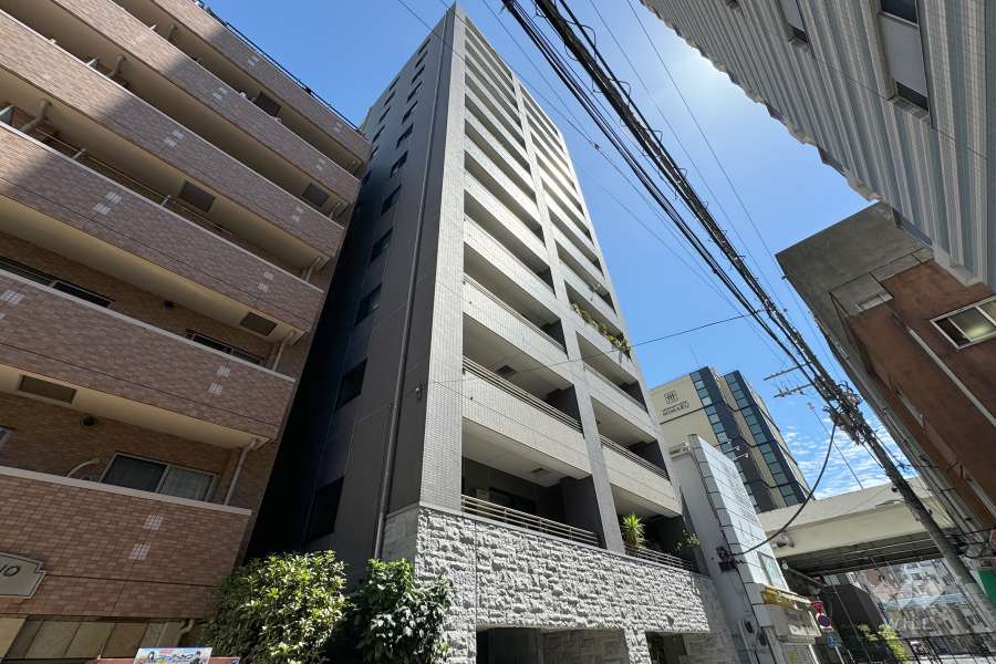 プレシス上野リュクスの外観（南西側から）