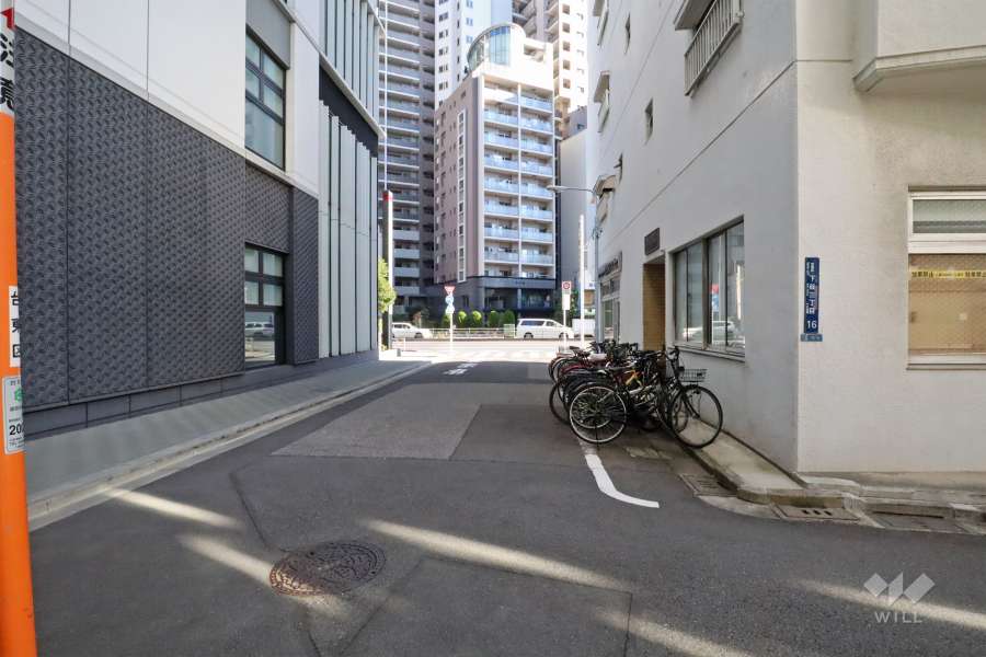 敷地北側の前面道路(西側から)