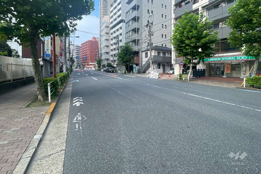 敷地南東側の前面道路　