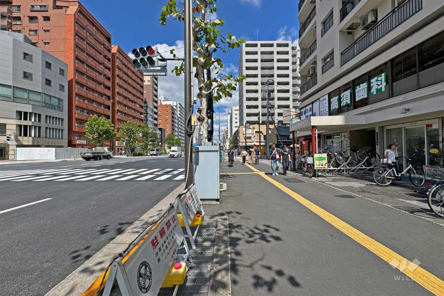 敷地の北西側前面道路（南西側から）は国道4号線です。