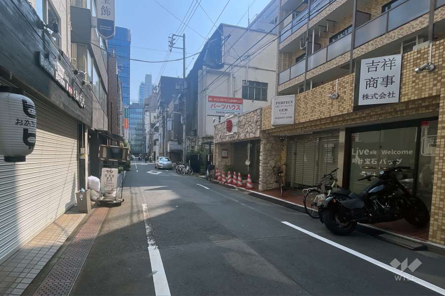 敷地の東側前面道路（北側から）