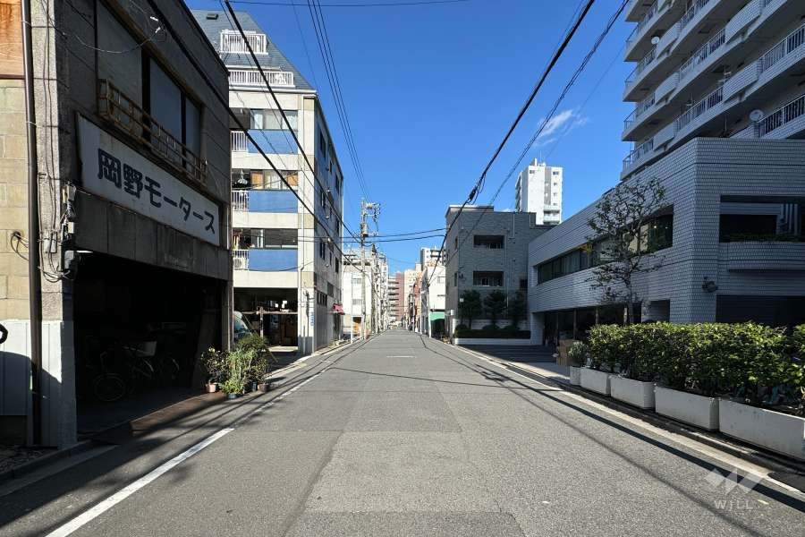敷地の西側前面道路（南側から）