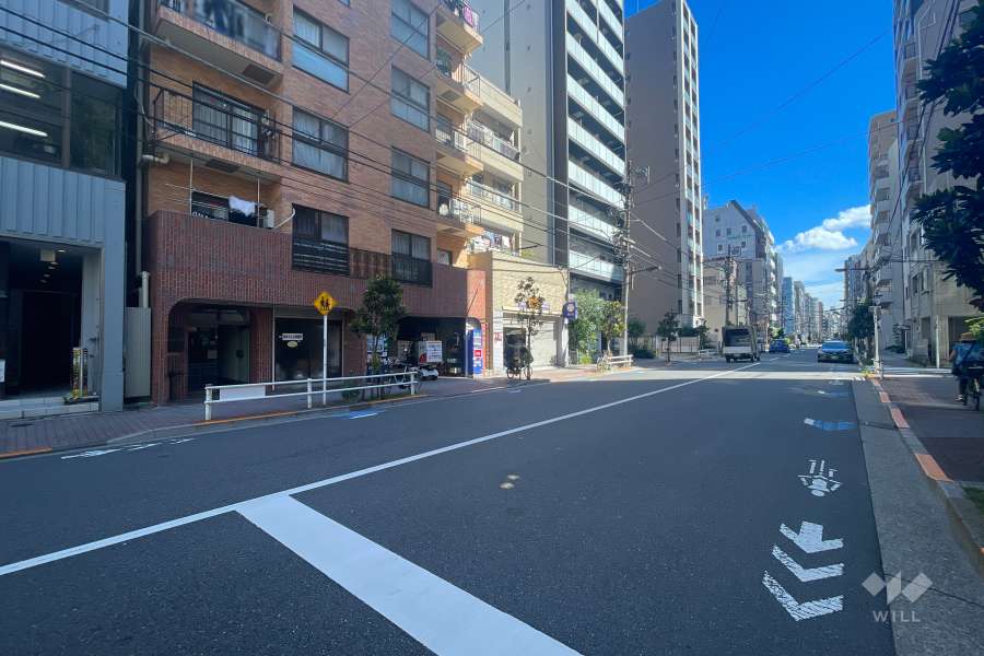 敷地の西側前面道路（北側から）