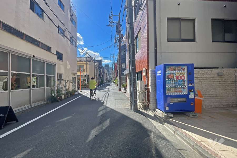 敷地の南側前面道路（東側から）
