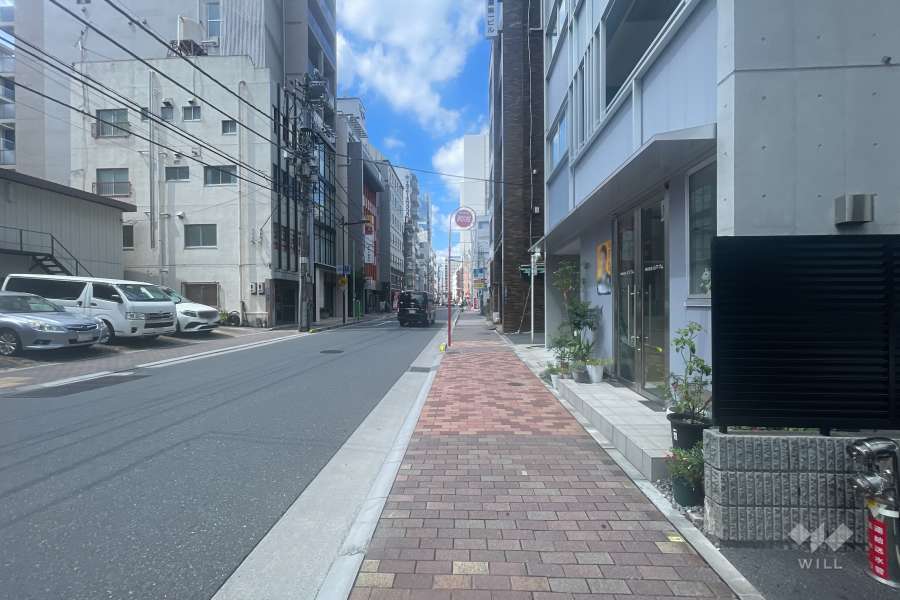 敷地の南側前面道路（東側から）