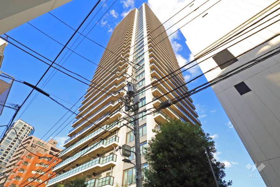 ブリリアタワー上野池之端の外観（南西側から）