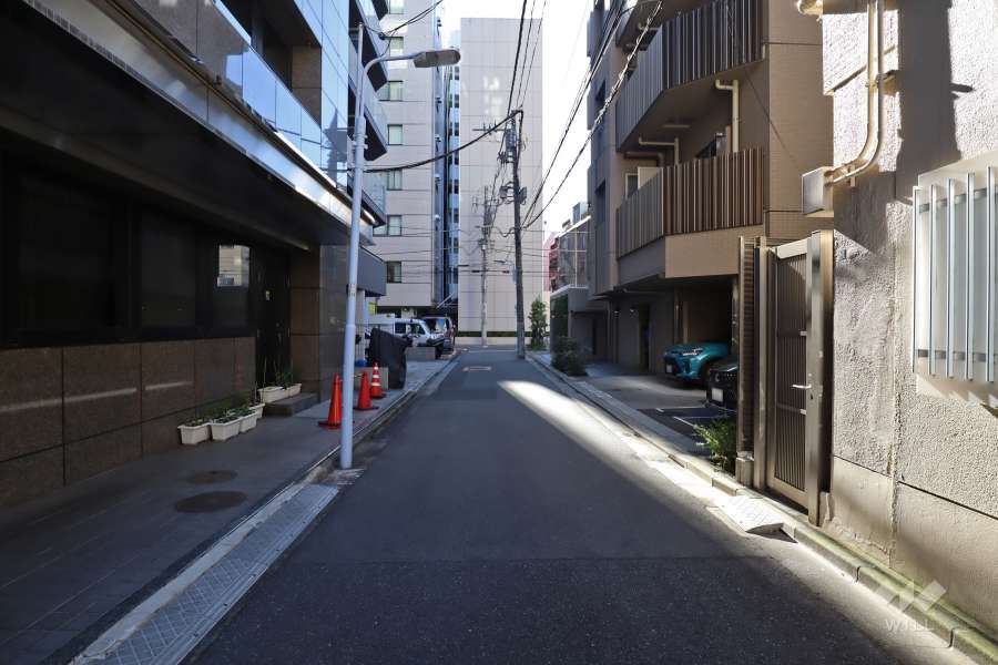 敷地東側の前面道路(北側から)