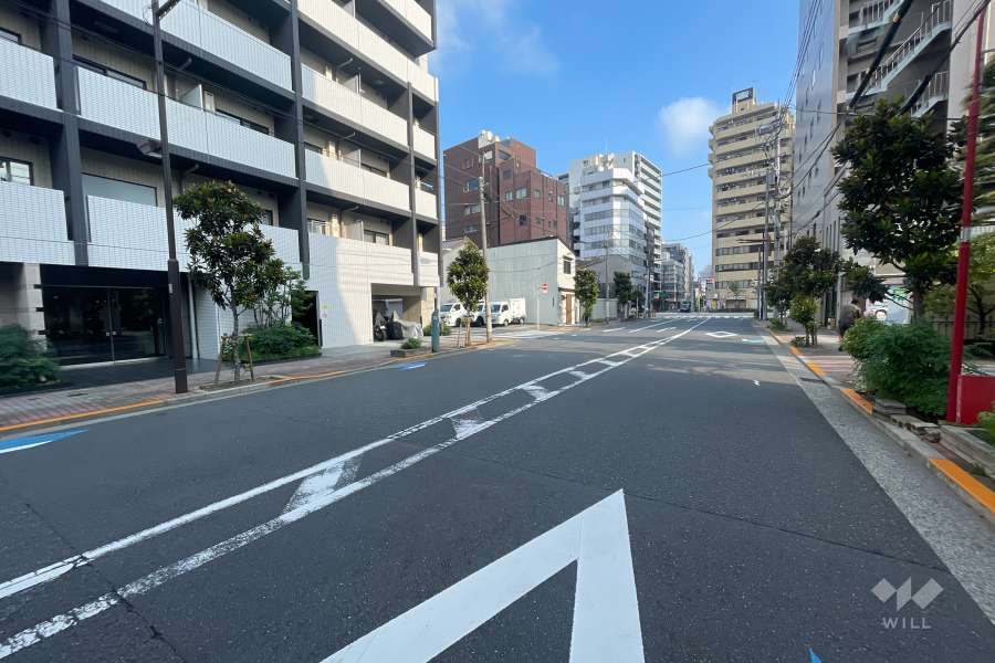 敷地の東側前面道路（南側から）